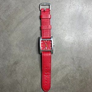 Locman Quadrato Sport red aluminum/leather quartz watch